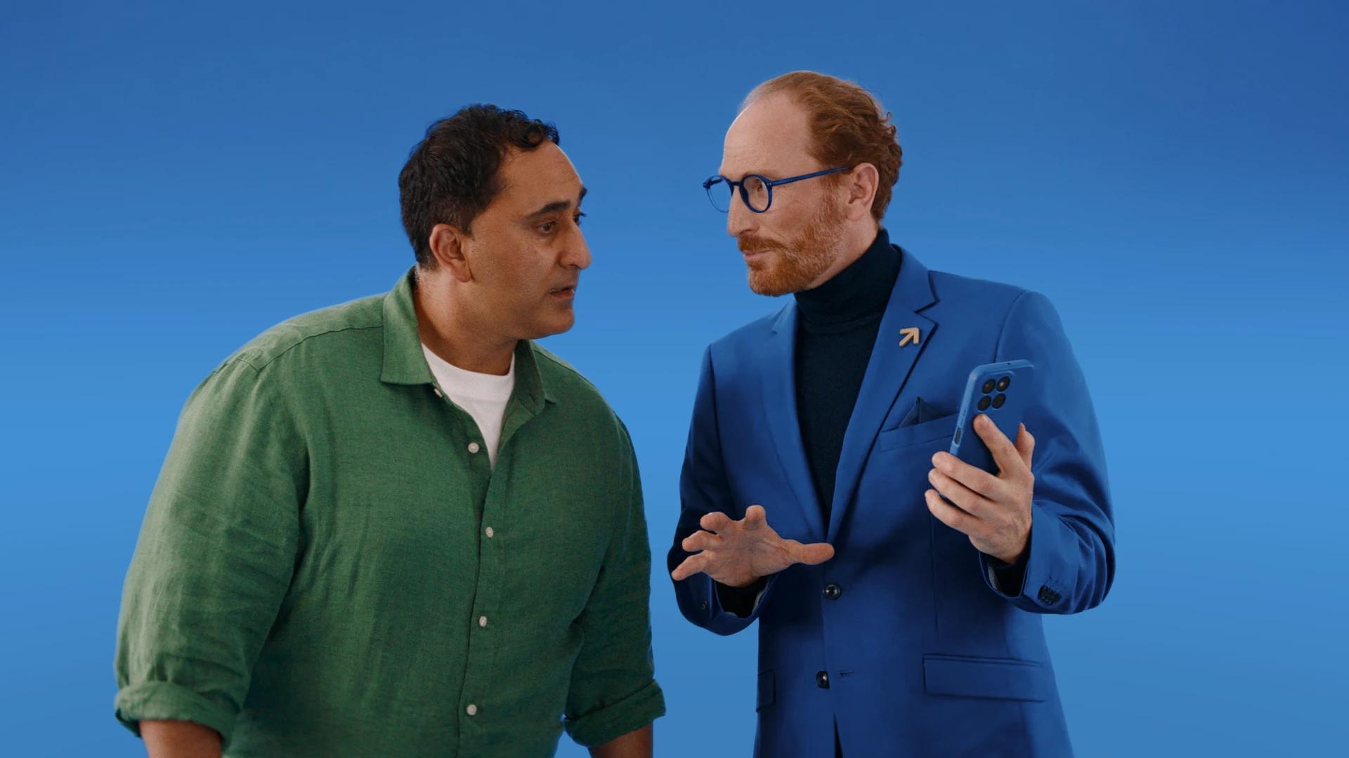 Raisin blue world, the Voice of Reason showing Michael the Raisin app, Tungsten Media